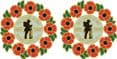 Poppy Car Sticker With Soldier and Wreath